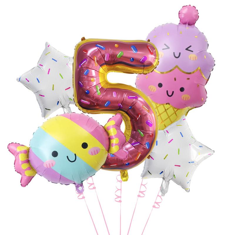 Ice Cream Candy Digital Balloon Set Children's Birthday Set Baby Shower Scene Arrangement
