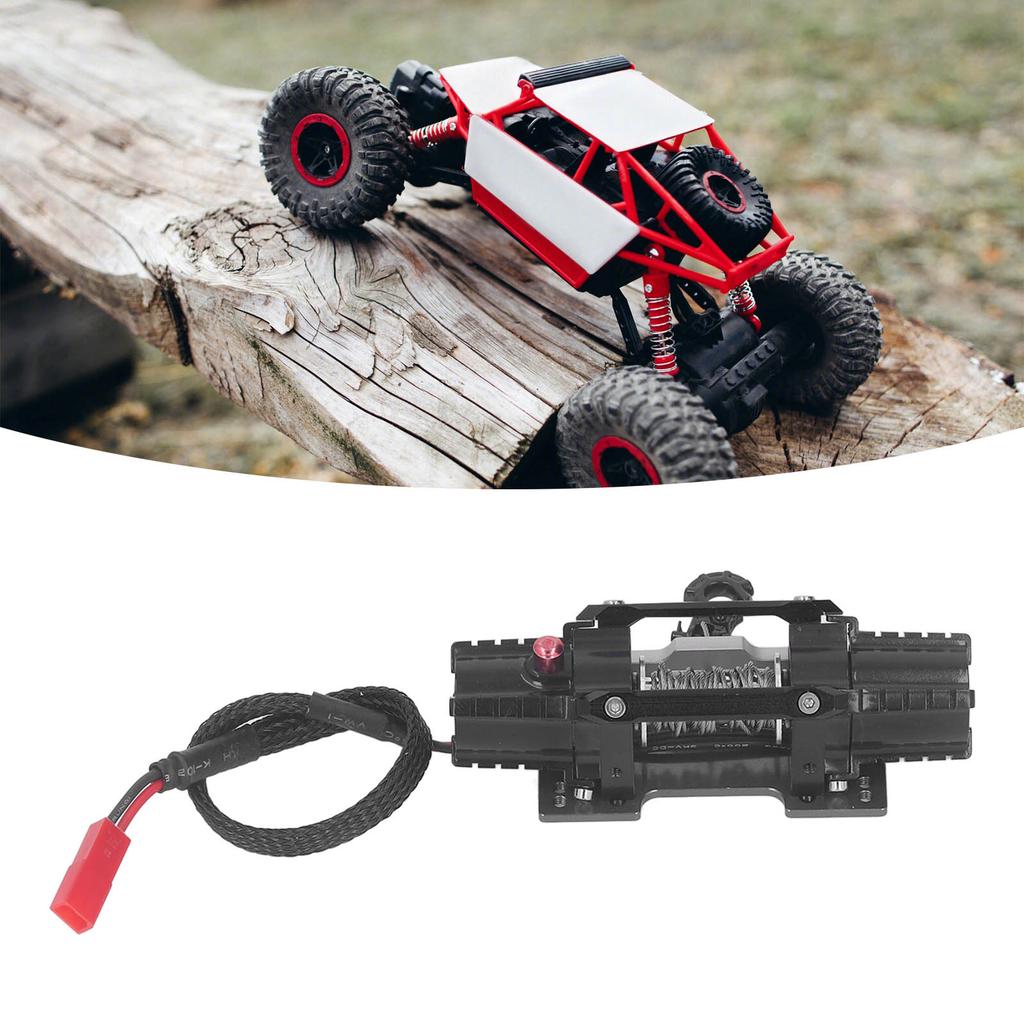 RC Winch Aluminum Alloy Electric Dual Motor Simulated Winch for SCX10 90046 D90 1Celsius10 RC Car 6 to 8V