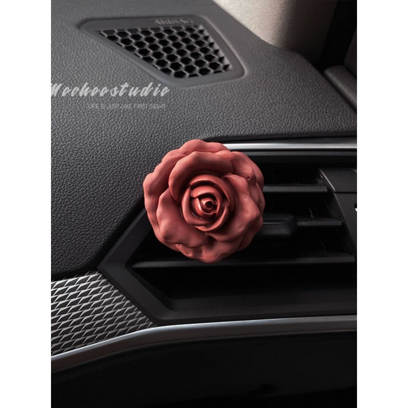 Rose Car Air Outlet Clip Light Perfume Car Accessories Handmade Diffuse Plaster Car Interior Aromatherapy Free Essential Oil New Car Gift