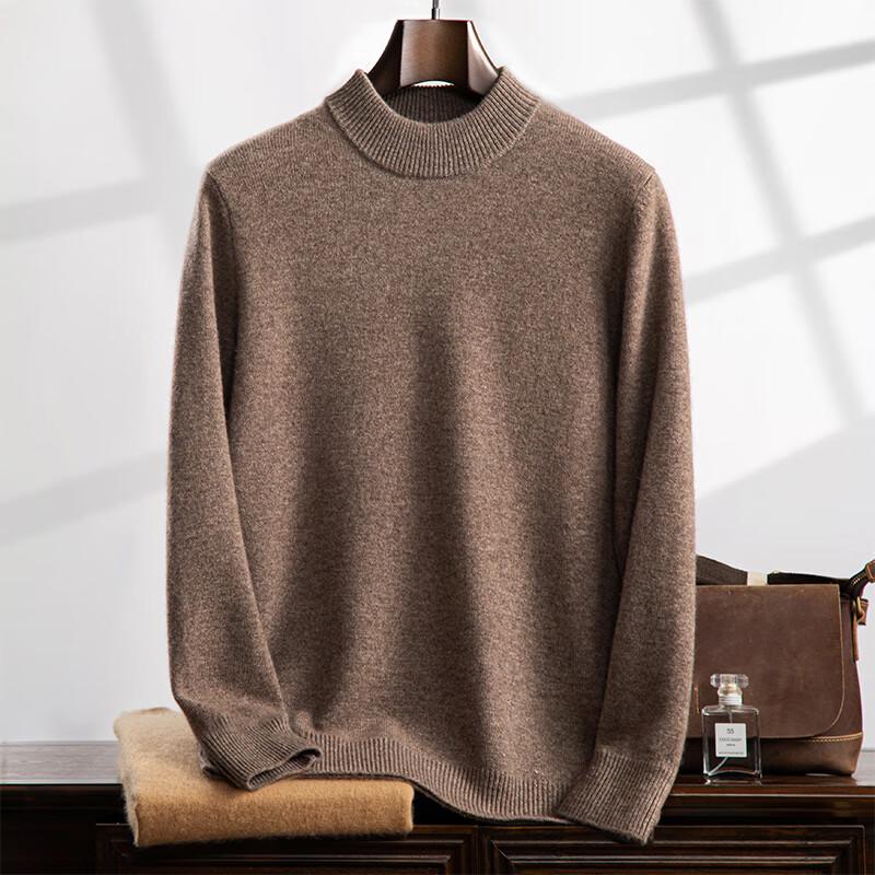 Fanzhen Men's Thickened Half-Turtleneck Cashmere Blend Sweater