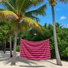 Pink & Red Striped Quick Drying Bath Towel Microfiber Beach Towel Light Weight Swimming Camping Yoga Beach Out