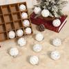 16 stücke Weiß Lackiert Weihnachten Kugeln Set 6cm Frohe Weihnachten Baum Dekor Kinder Geschenke