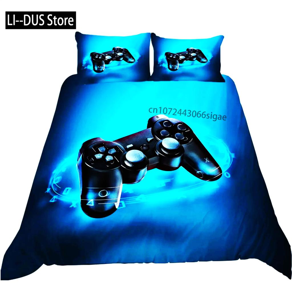 Gaming Bedding Set Game Bed Cover 135 For Adults Boys Soft Microfiber Modern Gamepad Duvet Cover Decorative With Pillowcase