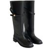 Boots Women's Martin Knight Boots Tall Retro Small Gold Buckle But Knee Boots Children's Sleeve Boots Women's