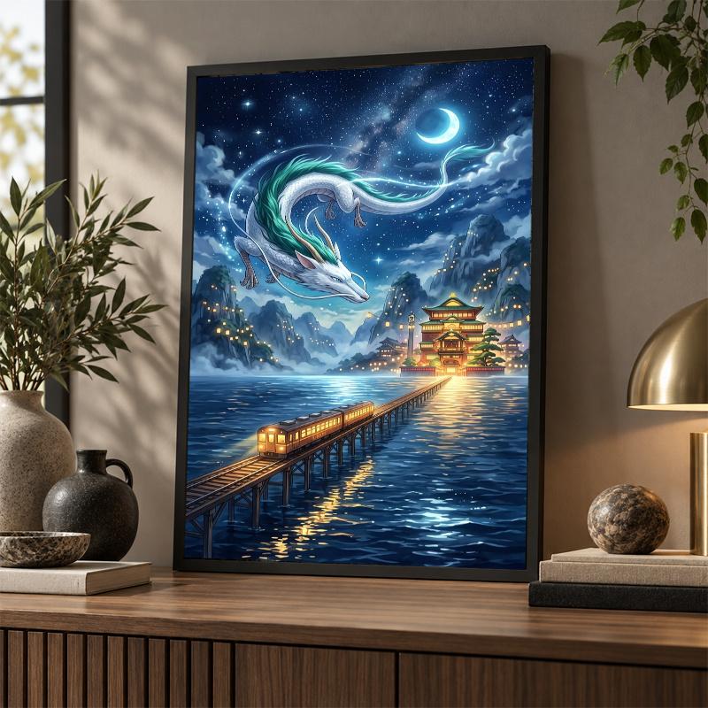 Spirited Away Diamond Painting Kit 5D Full Drill DIY Diamond Mosaic Wall Art Home Decor