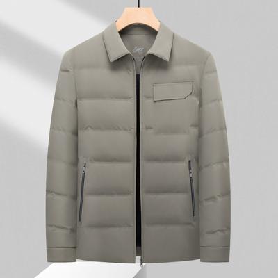 Men's Autumn and Winter Light Down Jacket Jacket Business Casual Dad Lapel Shirt Down