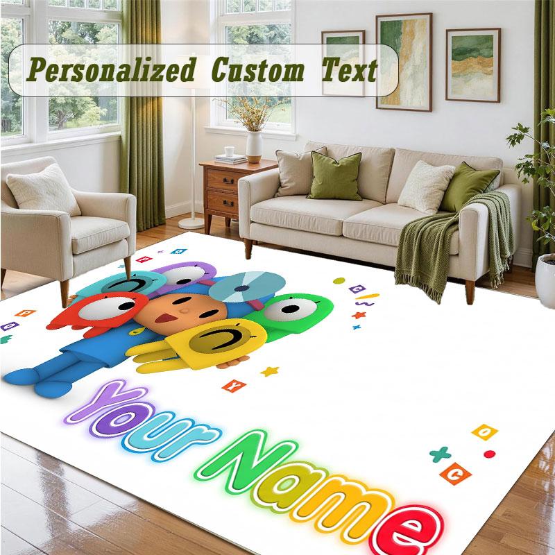 Crystal Velvet Square Rug Custom NamePocoyó Pattern Non Slip Home Floor Decor Rug