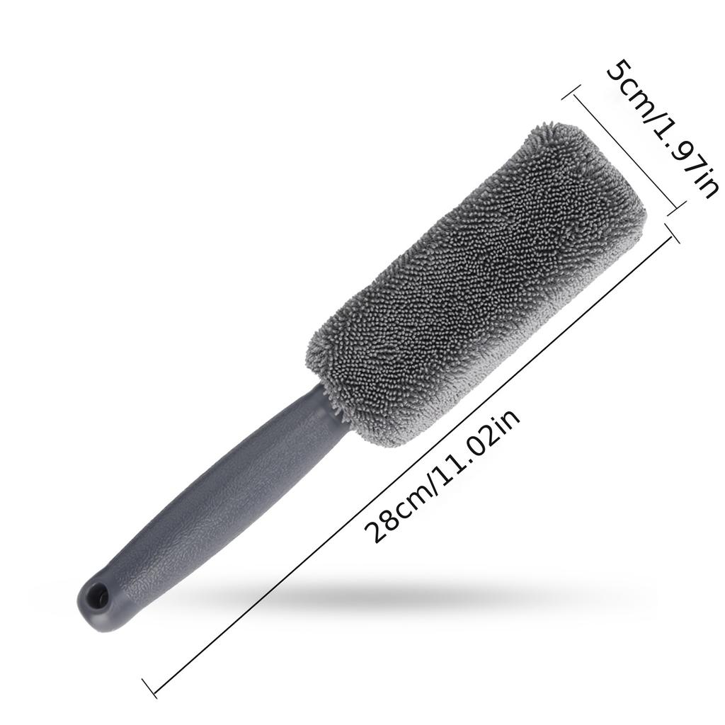 Microfiber Car Tire Brush - Effective Wheel Hub And Rim Cleaner - Perfect For Car Maintenance, Detailing, And Cleaning Supplies