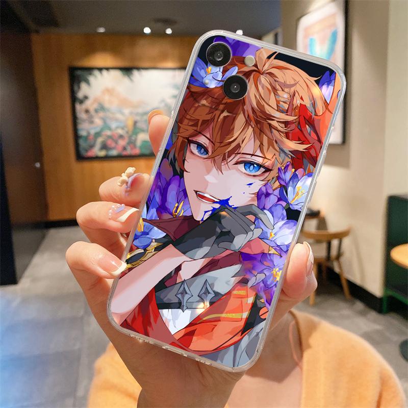 Genshin Impact Hu Tao Xiao Transparent Phone Case For iPhone 15 14 13 12 Mini 11 Pro Max XS X XR 7 8 Plus Clear Shockproof Cover