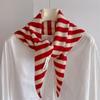 Wool Knitted Women's Triangle Striped Shawl Small Scarf