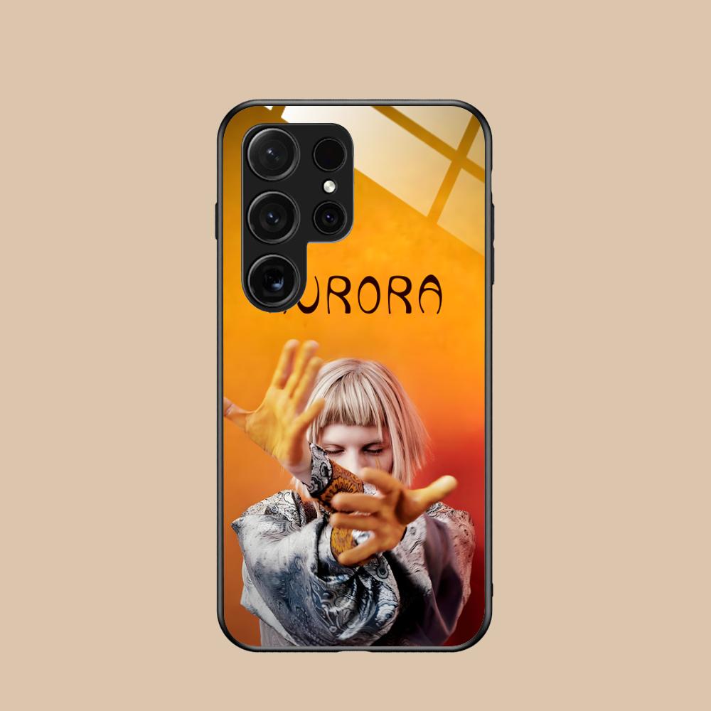 Aurora Aksnes Glass Mobile Phone Case for Samsung Galaxy S26 S25 S24 S23 S22 S21 S20 Note20 Plus FE Ultra Colorful Cover