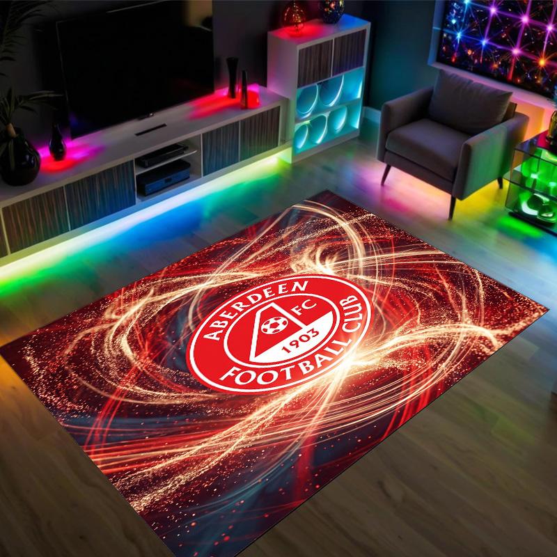 Aberdeen FC Design Crystal Velvet Carpet Cozy Non?Slip Printed Rug For Bedroom Living Room Entrance