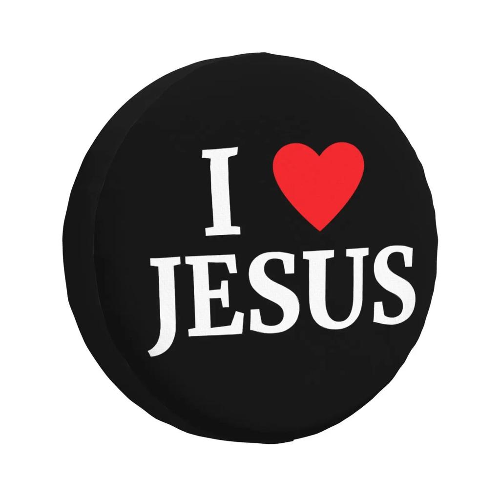 Ich liebe Jesus Ersatzradabdeckung Universal 4WD 4x4SUV Radschutzabdeckung Automobilzubehör 14 15 16 17 Zoll