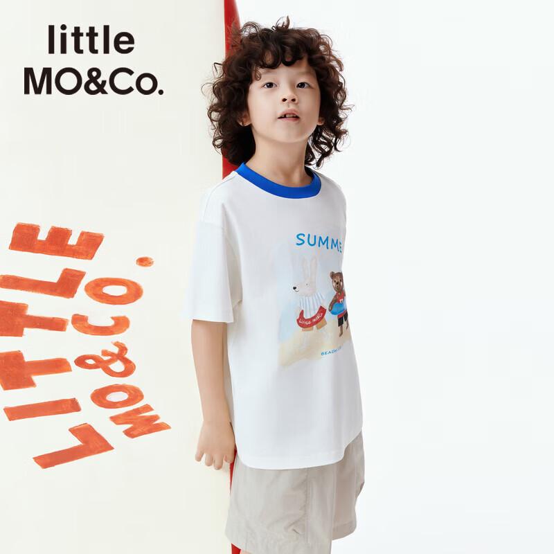 

Little MO&Co. Детская футболка с принтом кролика и медведя, классная и быстросохнущая 150