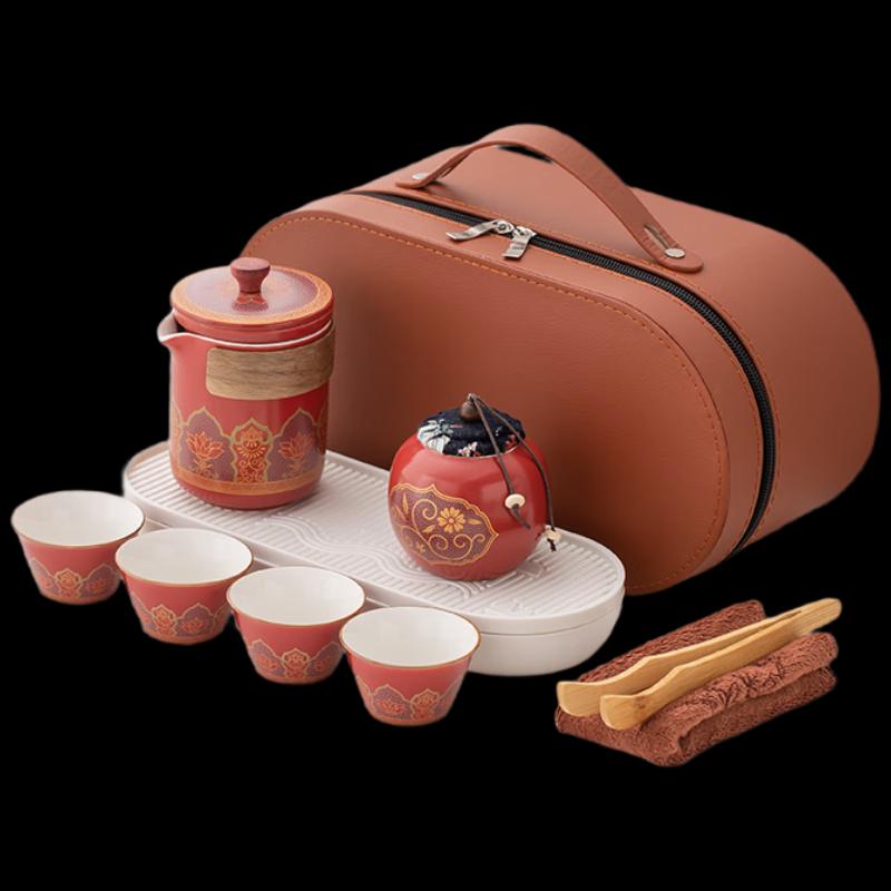 Chinese Style Ceramic Tea Set Gift Box