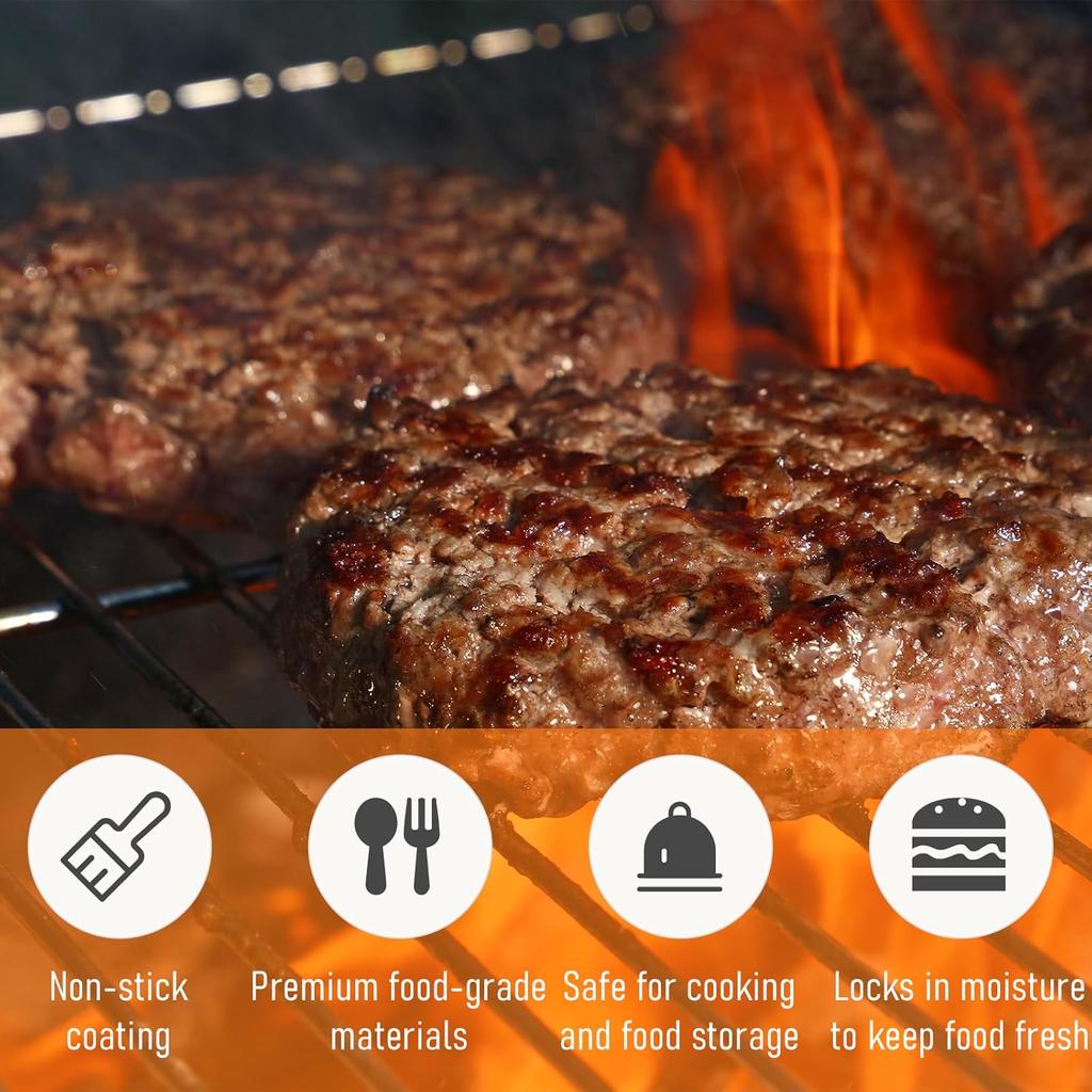 500 Pcs Hamburger Patty Paper, White Round Burger Patty Paper Sheets 5 Inch Non Stick Circle Smash Burger Separator Papers Pre-Cut Hamburger Baking