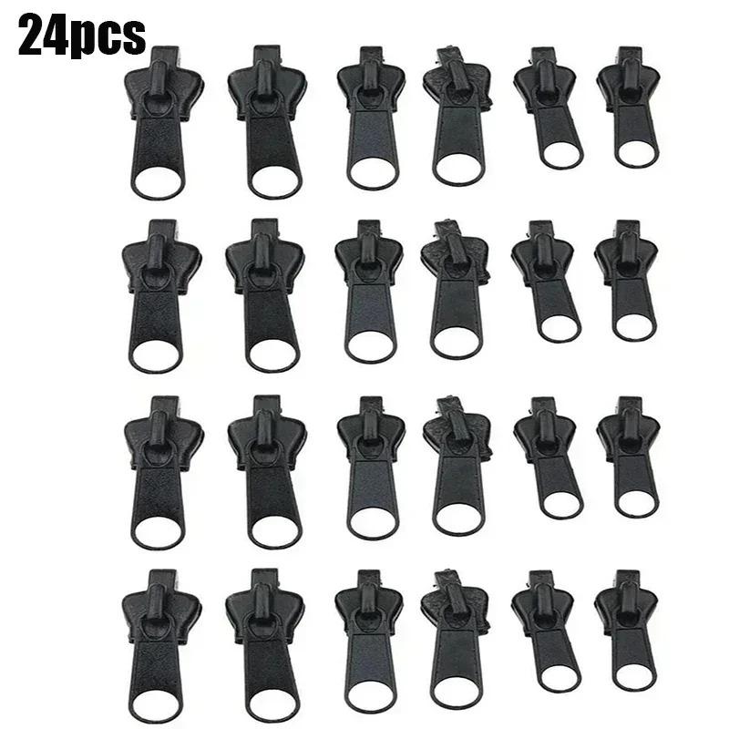 24/12 Stück Neuer Sofort-Reißverschluss Universal Sofort-Fix Reißverschluss Reparaturset Ersatz Reißverschluss-Schieber Zähne Rettung Neues Design zum Selbernähen