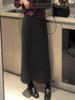 2025 Autumn/Winter Women's Wool Knit Skirt - Center Seam, Elastic High Waist, Slimming Straight Long Skirt.