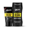 Beardo Ultra Glow Körperwäsche 200ml & Gesichtswäsche 100g Duo | Hydrierte und Erfrischte Haut | Aufhellende und Strahlende Haut | Tiefenreinigung & Pflege |