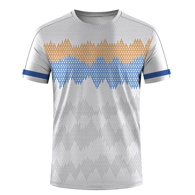 

Colorful Geometric Splicing Pattern T Shirt for Men Sport 3D Printed Tees Casual Short Sleeve Round Neck Tops Street T-Shirts 6XL
