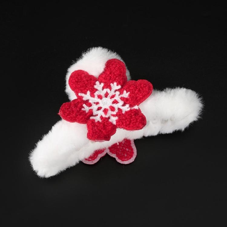 Snowflake Furry Hair Clips Non-Slip Hair Claw Clip Hair Jaw Clip Barrettes