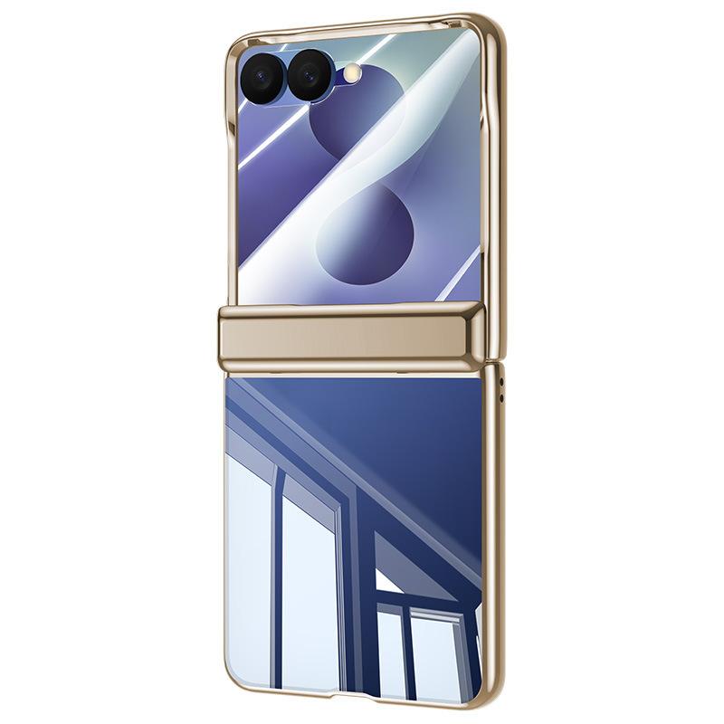 Applicable to Samsung ZFlip8 folding mobile phone case, transparent electroplated zflip7 all-inclusive case film integrated anti-drop cover