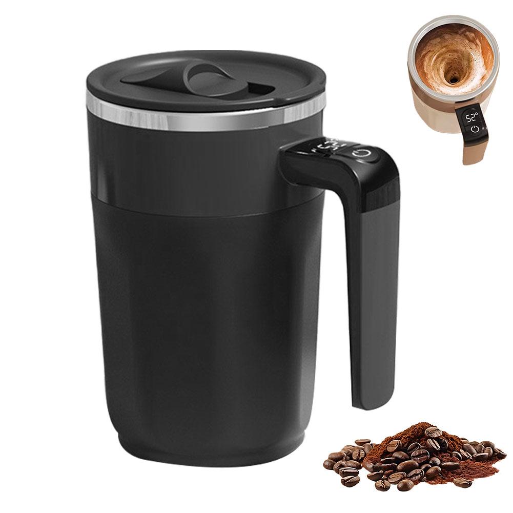 Auto-Stirring Smart Coffee Cup with Temperature Control & Digital Display, 316 Stainless Steel Magnetic Self-Heating Travel Mug