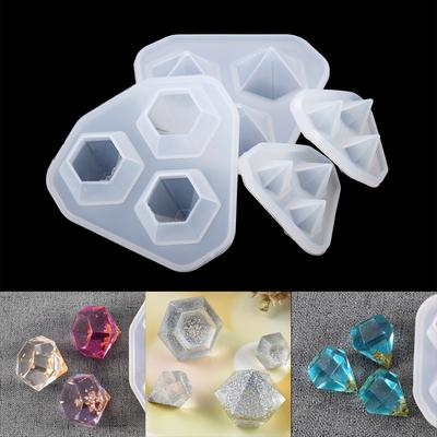Moule Silicone Forme Découpe Pendentif Diamant Moule Résine Époxy pour Fabrication Artisanale Pendentifs Résine DIY Accessoires de Fabrication de Bijoux