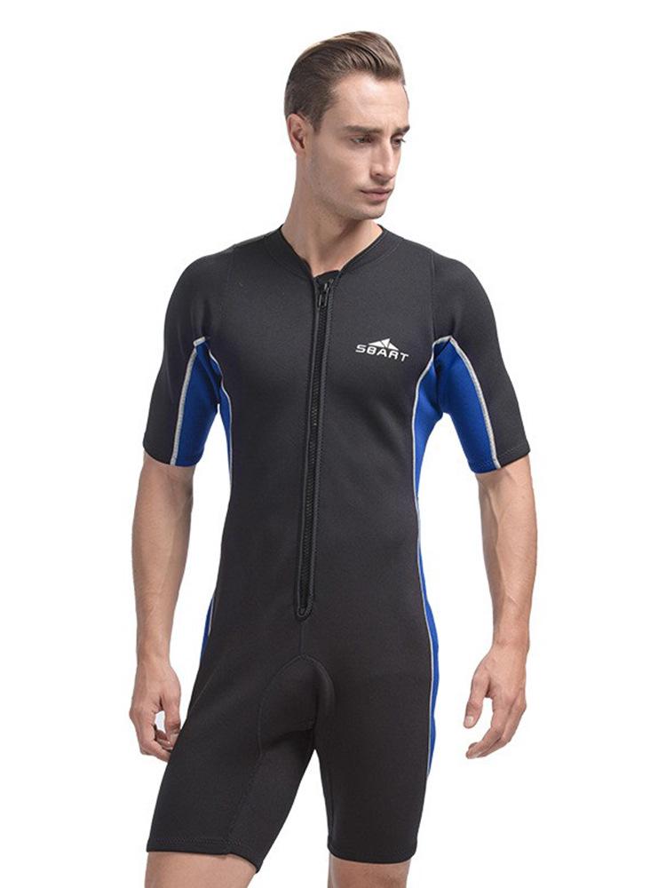 SBART Unisex 2mm Short-Sleeved Wetsuit for Snorkeling & Surfing - Warm Summer Sunscreen Swimsuit