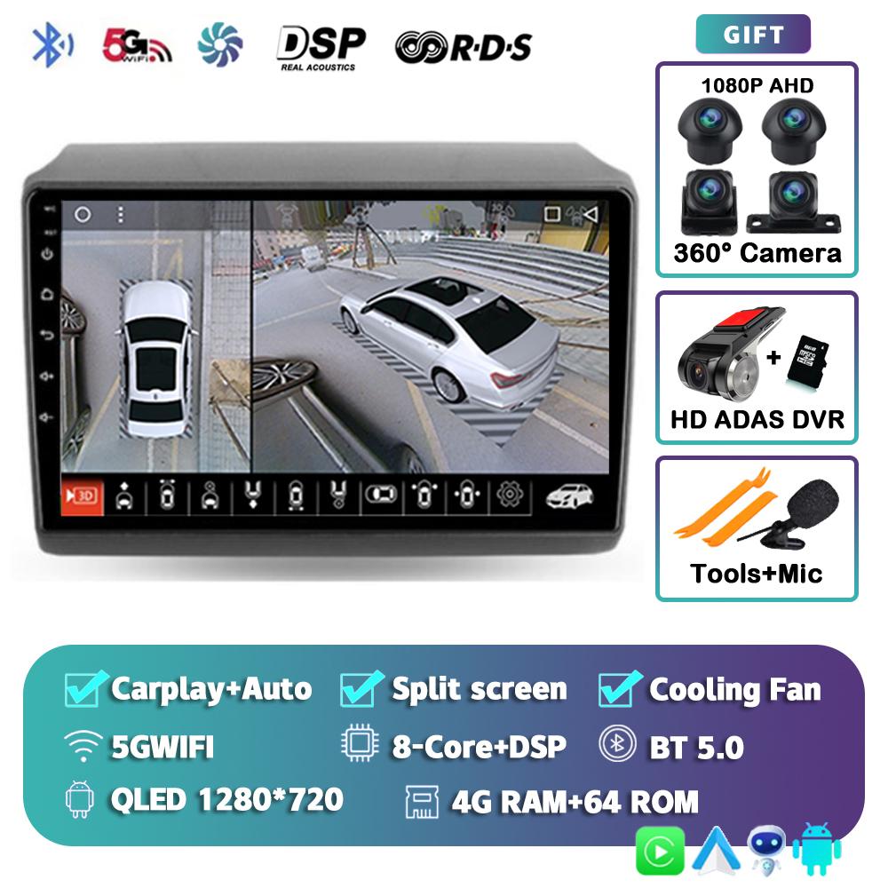 Android 14 Car Radio Carplay For Fiat Ducato 2007-2015 Citroen Jumper Peugeot Boxer 2011-2015 2 Din Autoradio Multimedia GPS DSP