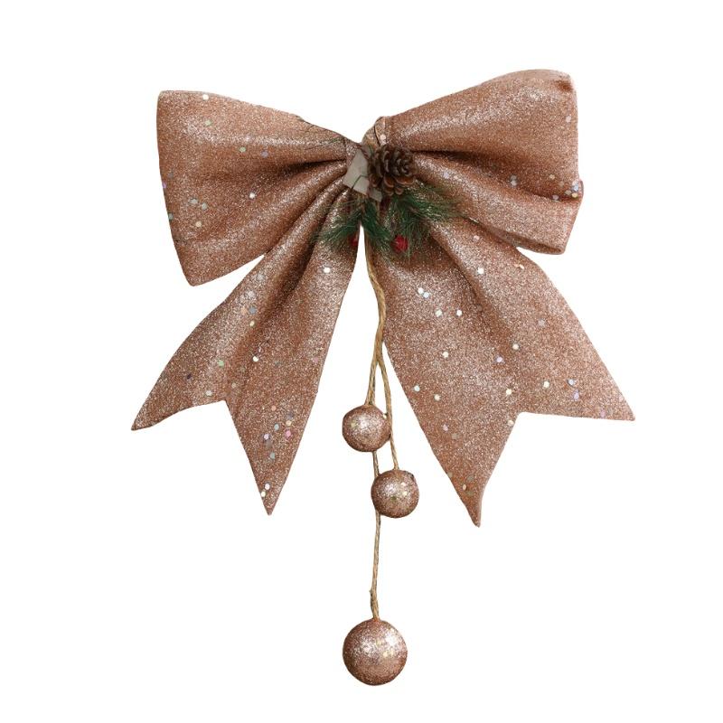 Tree Christmas Bow Diy Pendant Party Decoration Glitter Ornament Gifs Wedding
