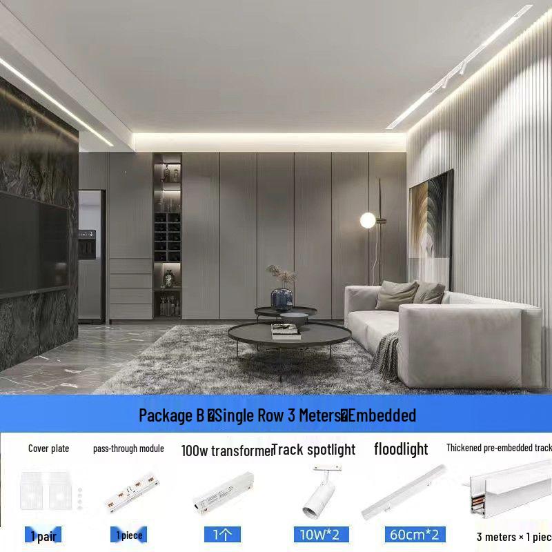 Pure White Recessed & Surface Mounted Magnetic Track Light - LED, No False Ceiling Needed