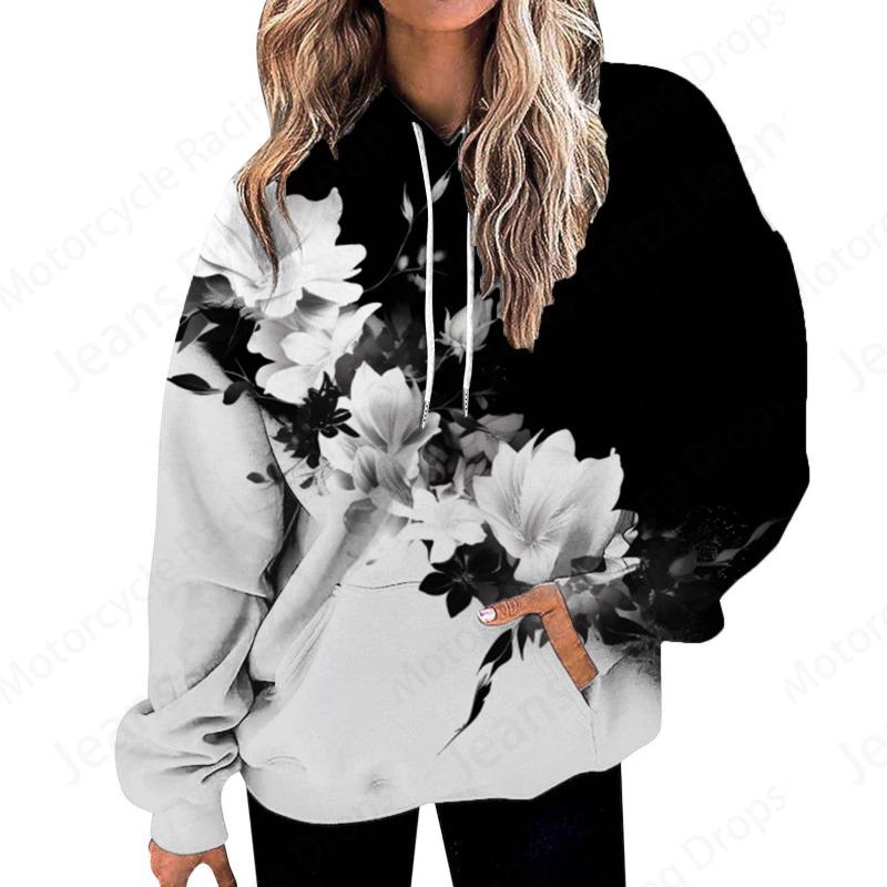 Floral Plant 3d Print Hoodie Women Fashion Oversize Hoodies Women Sweats Butterfly Coat Sweatshirt With Pocket Pullover Sudadera
