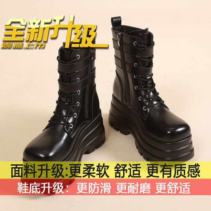 

British Martin boots women s autumn 2025 new small man heightened thick-soled thin short boots fried street motorcycle boots 35