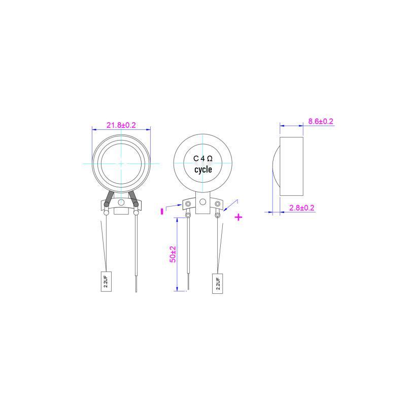 22mm Small Ball Top Neodymium Magnet Tweeter Speaker, 4/8 Ohm, 10W
