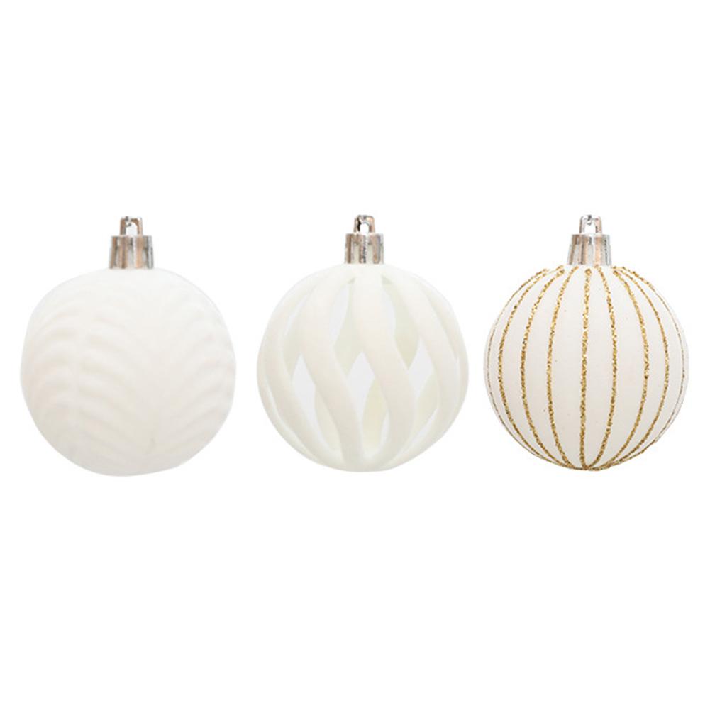 Decorative Hanging Balls Flocking Painted Balls Holiday Ornaments 6cm Diameter Hanging Ornaments Sturdy Hanging Loop Design