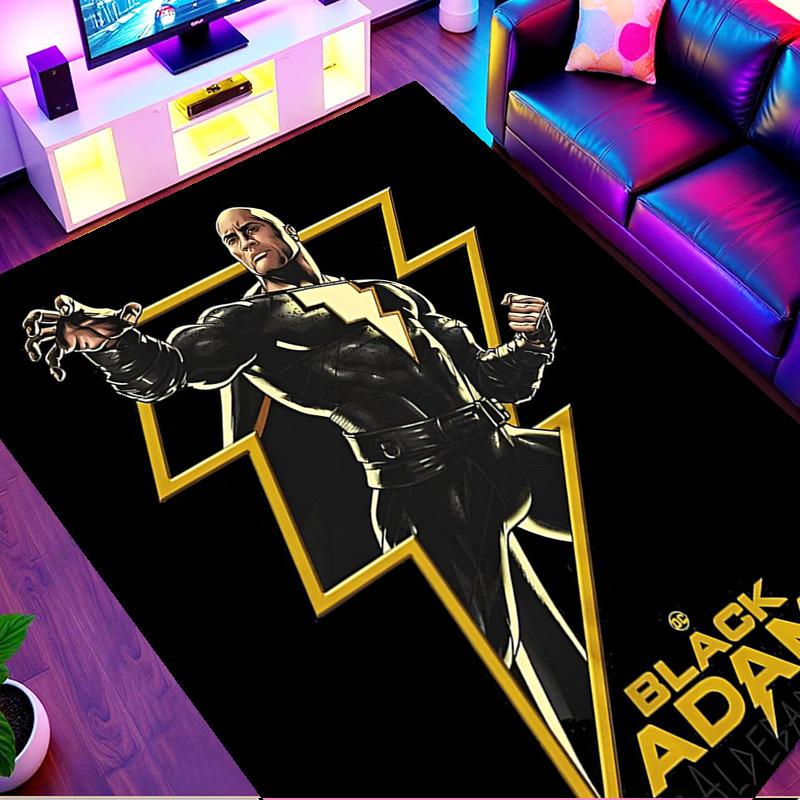 Black Adam Print Rug, Washable Floor Carpet, For Entryway Dorm Laundry Room Office Study, Home Decor Birthday Christmas Gift