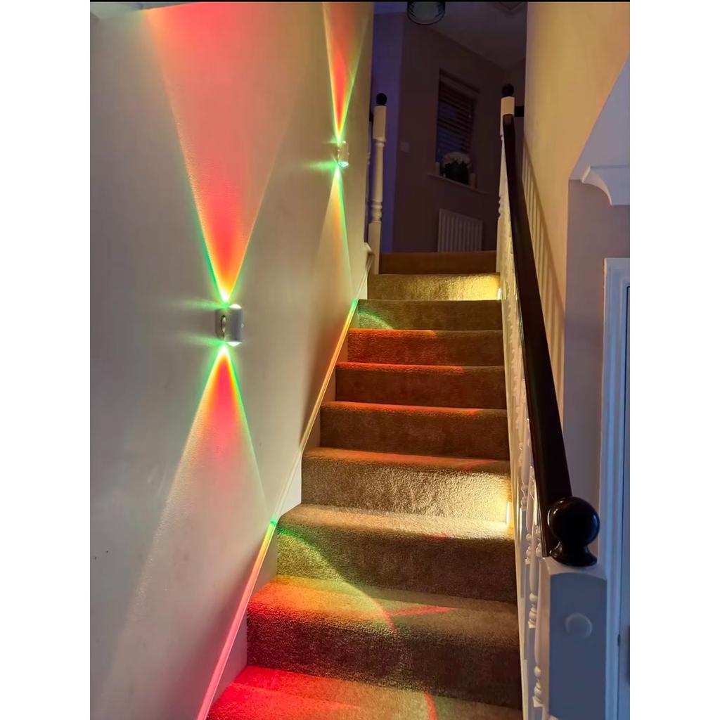 HOMZY Rechargeable LED Night Light with Motion Sensor Wall Lamp RGB Gradient Ambient Light Dimmable Indoor Light Magnetic Step Lamp