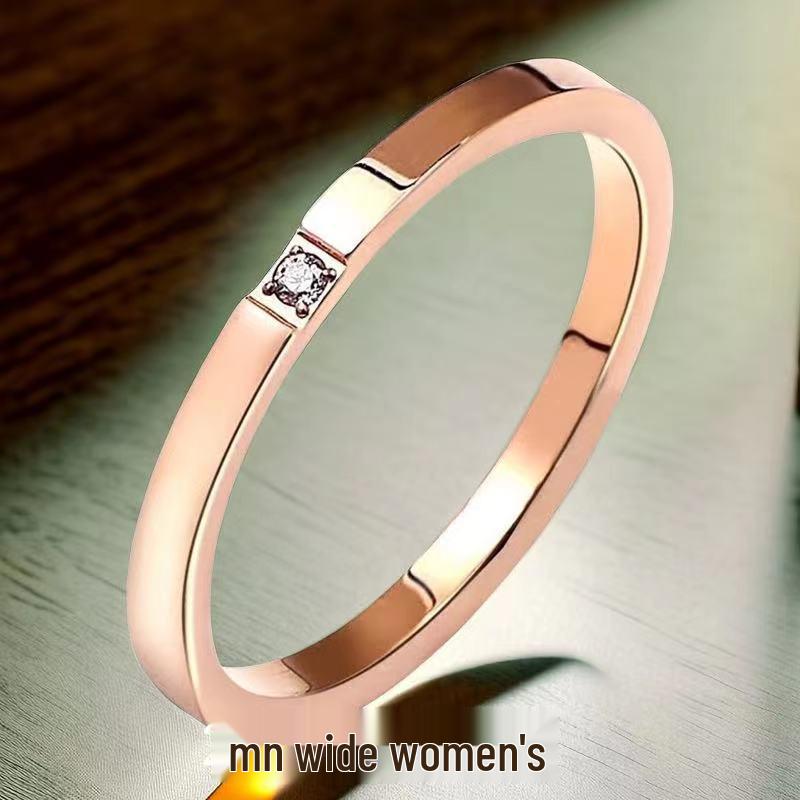 Damenring aus hochwertigem, nicht anlaufendem 2 mm Edelstahl mit Diamanten besetzt, Titan
