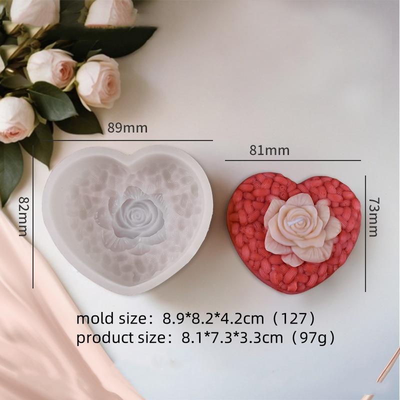 DIY Silicone Candle Mold Rose Heart Angel Handmade Gypsum Scented Soap Mould 3D Craft Fondant Chocolate Baking Decoration Tool