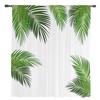 Green Leaves Plant White Window Drapes Living Room Yarn Sheer Curtain Bedroom Kitchen Home Decor Drape
