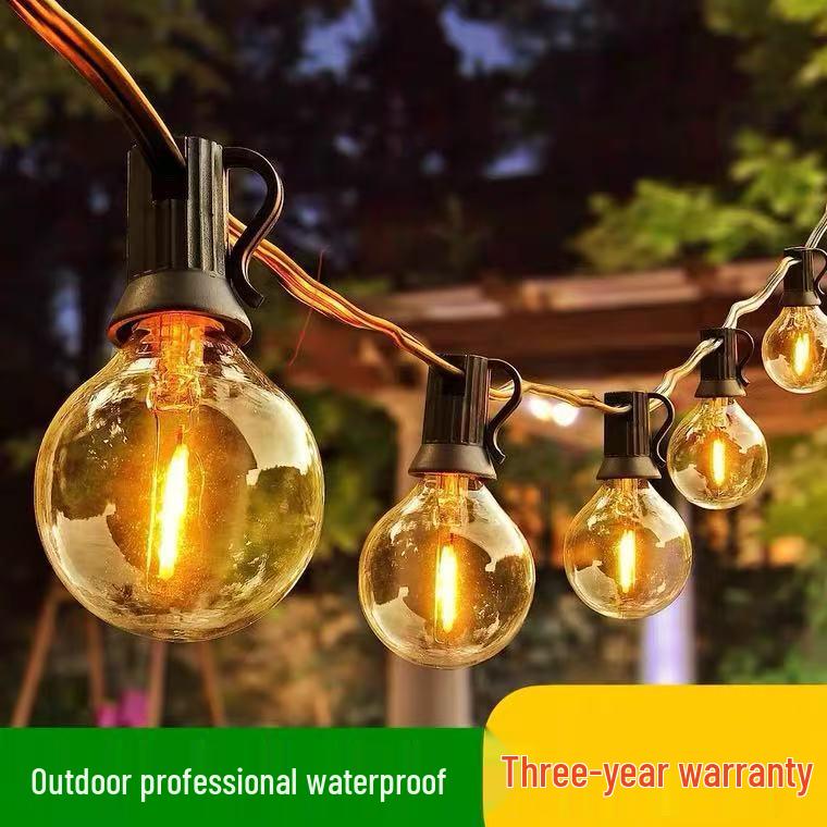 Vintage LED Solar Waterproof Outdoor String Lights for Garden and Patio Decoration