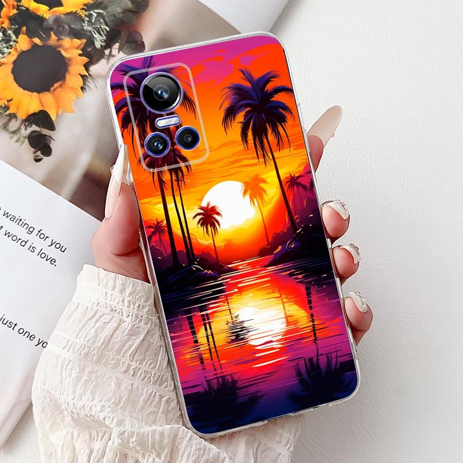 Für Realme GT Neo 3 80W Hülle RMX3561 RMX3560 Süße Katze Glückskarpfen Bemalte Abdeckung Weiche Silikonhüllen Für Realme GT Neo3 150W Fundas