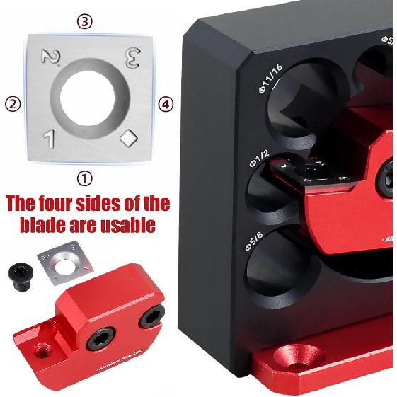 Dowel Maker Jig Kit 5/16-3/4inch Adjustable Dowel Maker Cutter 8 Holes Aluminum Alloy Dowel Round Rod Sticks Maker Jig Electric Drill Rod Auxiliary