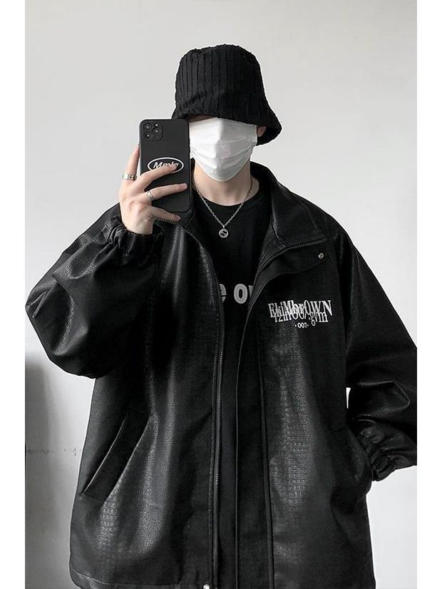 2025 Herren PU Leder Motorradjacke - Puffig, Weiche Lammnappa-Textur, Lässige Lockere Passform für Herbst und Winter