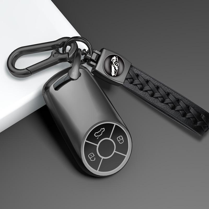 Grey Tpu Car Key Case Cover Shell Bag For The GWM HAVAL H6 M6 ORA Good Cat White Cat IQ Car-Styling Holder Shell Protection