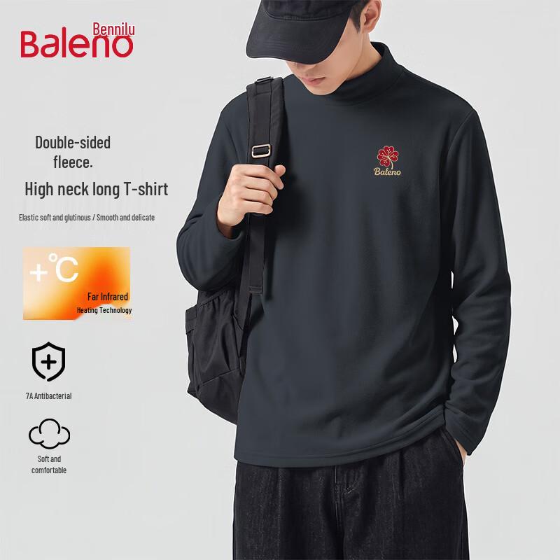 Baleno Men's Thermal Mock Neck Long Sleeve T-Shirt