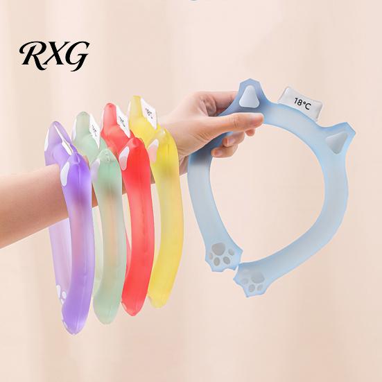 Personal Cooling Device Cat Ear Neck Tube for Summer, Reusable Adjustable Wearable Ice Summer Ring, Heatstroke Prevention Cooler Collar Outdoor
