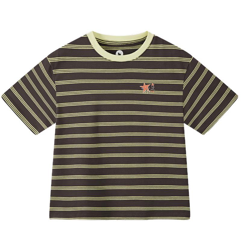 

MQD Boy s Collegiate Street Style Striped Short-Sleeve T-shirt 160cm