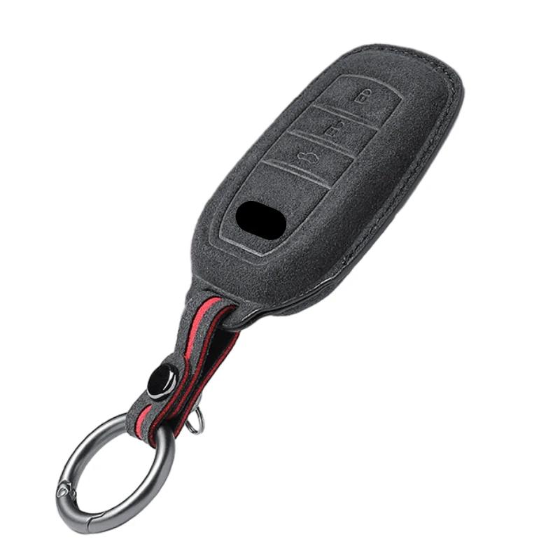 Für Toyota Prius Camry Corolla CHR C-HR RAV4 Land Cruiser 2/3 Tasten Leder Autoschlüsselhülle Schlüsselanhänger Wildleder Zubehör